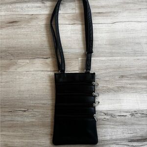 Black Crossbody Zip Organizer Bag